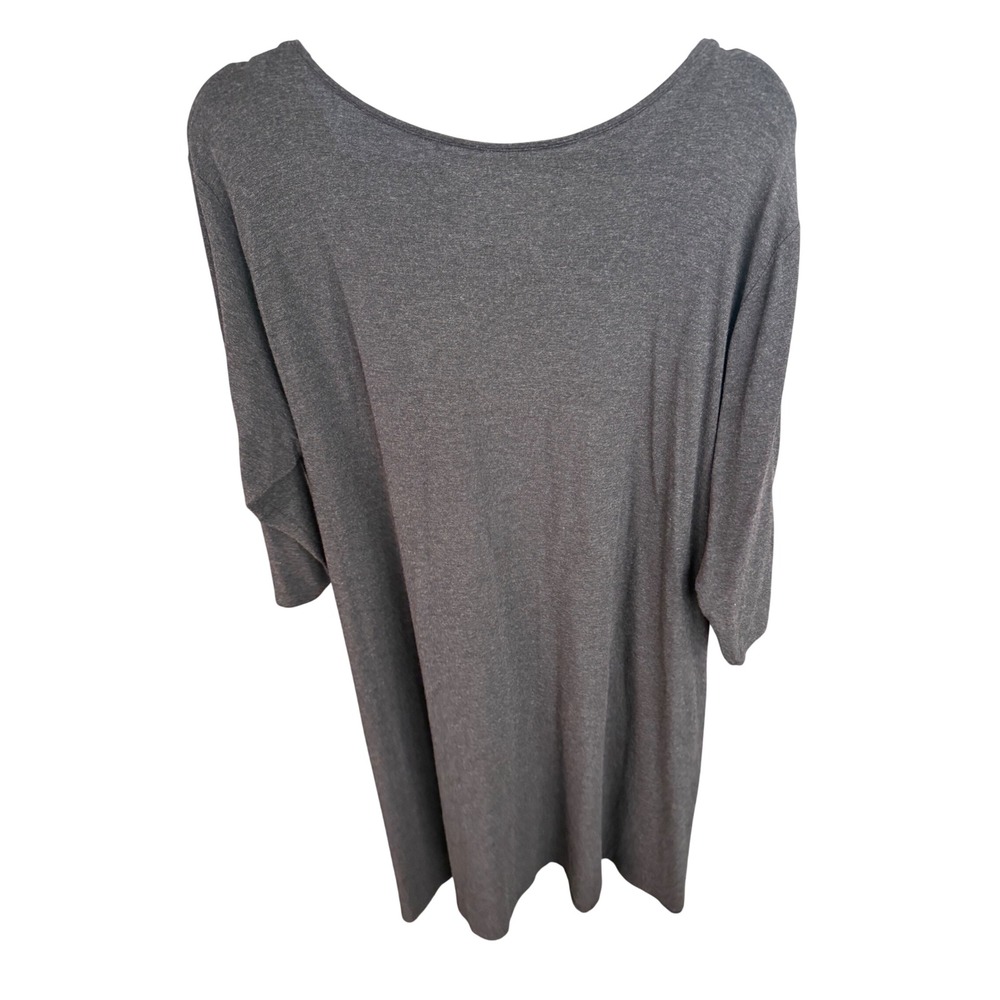 Eileen Fisher Woman brown Pintuck Scoop Neck Tunic Top 1X 3/4 Sleeve - Picture 2 of 6